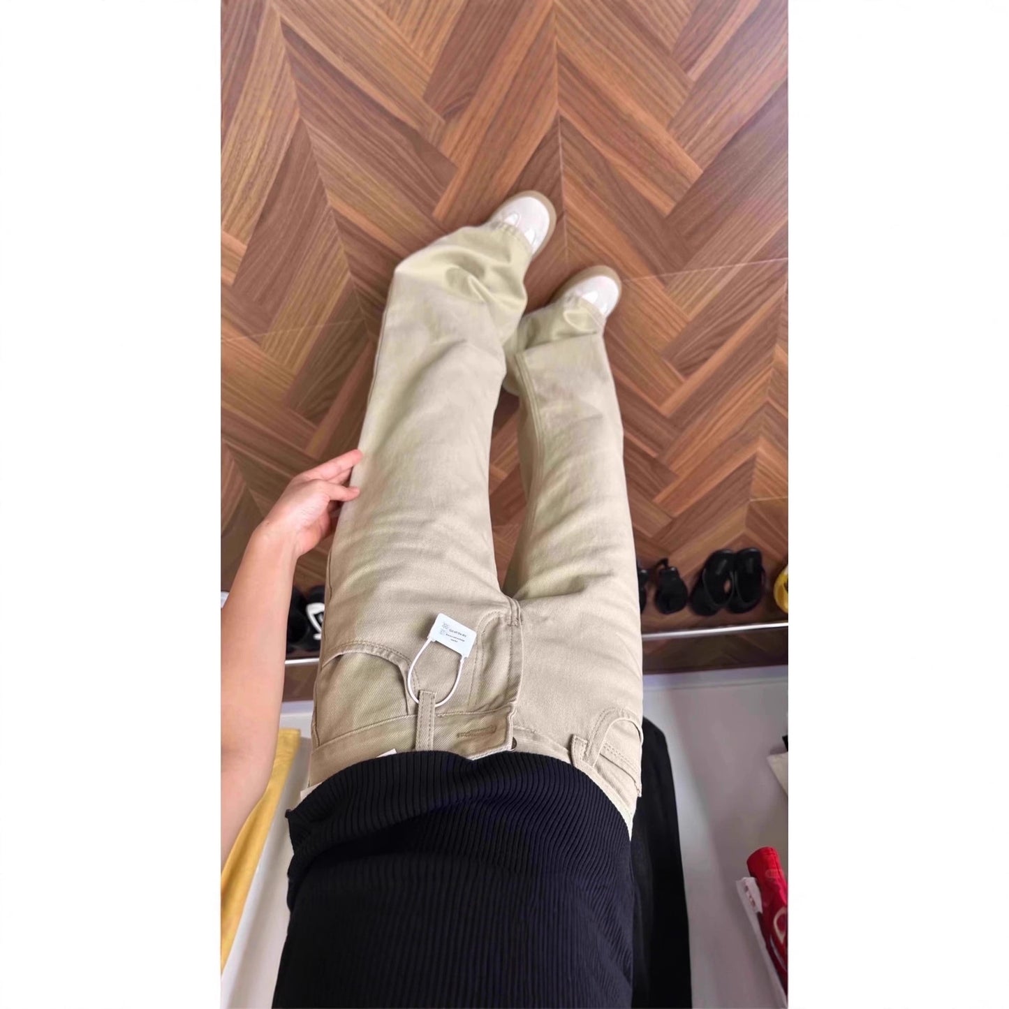 American-style Vintage Khaki Flared High-waist Brown Maillard Loose Floor-length Pants