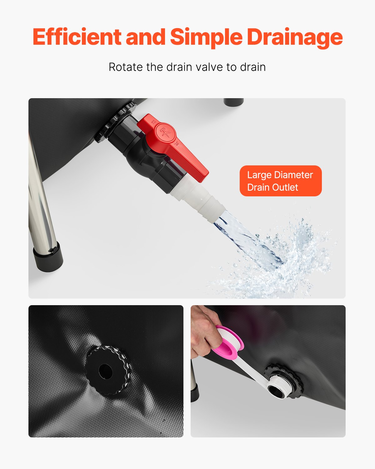 Canvas Fish Pond Above Ground Koi Tank 270 Gal With Clear Viewing Panel