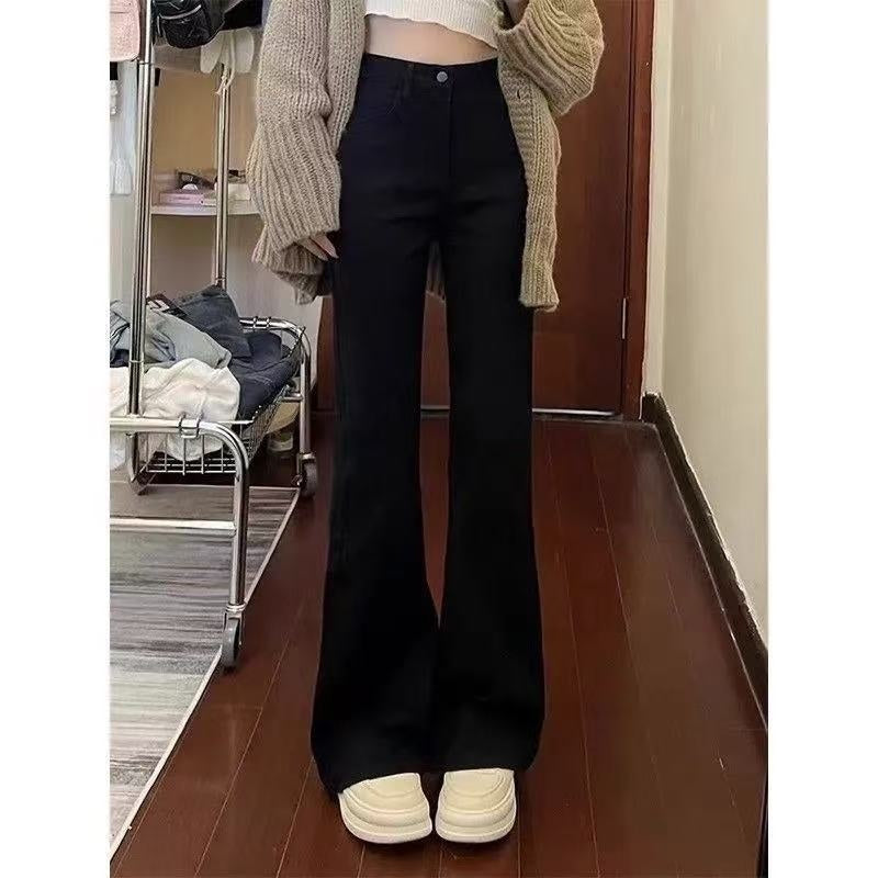American-style Vintage Khaki Flared High-waist Brown Maillard Loose Floor-length Pants