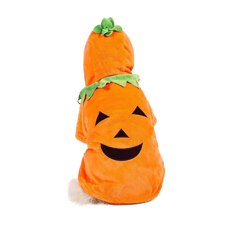 Dog Hoodie Cute Funny Halloween Style Pumpkin Cosplay Costume Warm Puppy Fleece Clothes