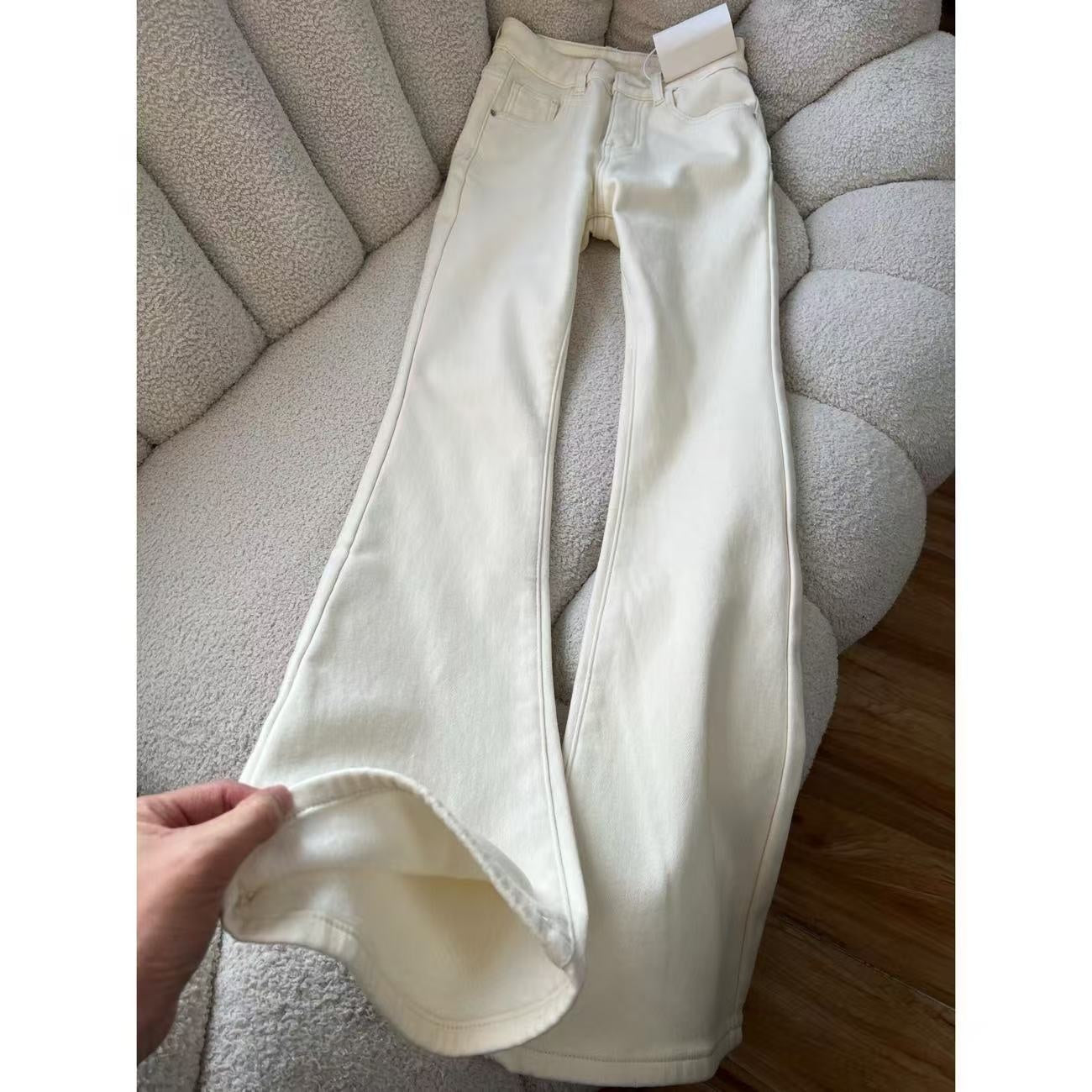 American-style Vintage Khaki Flared High-waist Brown Maillard Loose Floor-length Pants