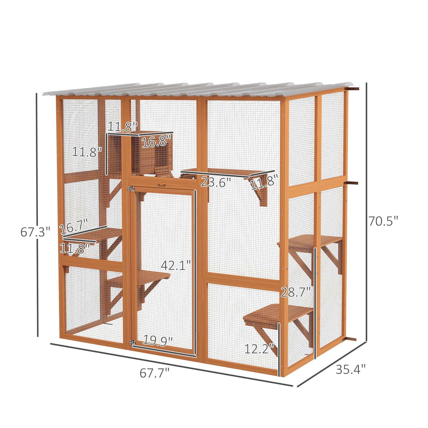 Catio Cat Window Box Outside Enclosure with Bridge Platforms
