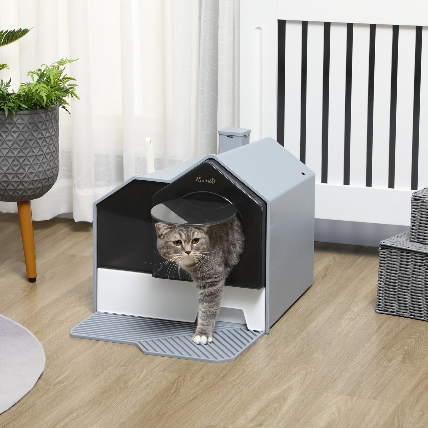 Hooded Cat Litter Box w/ Litter Mat
