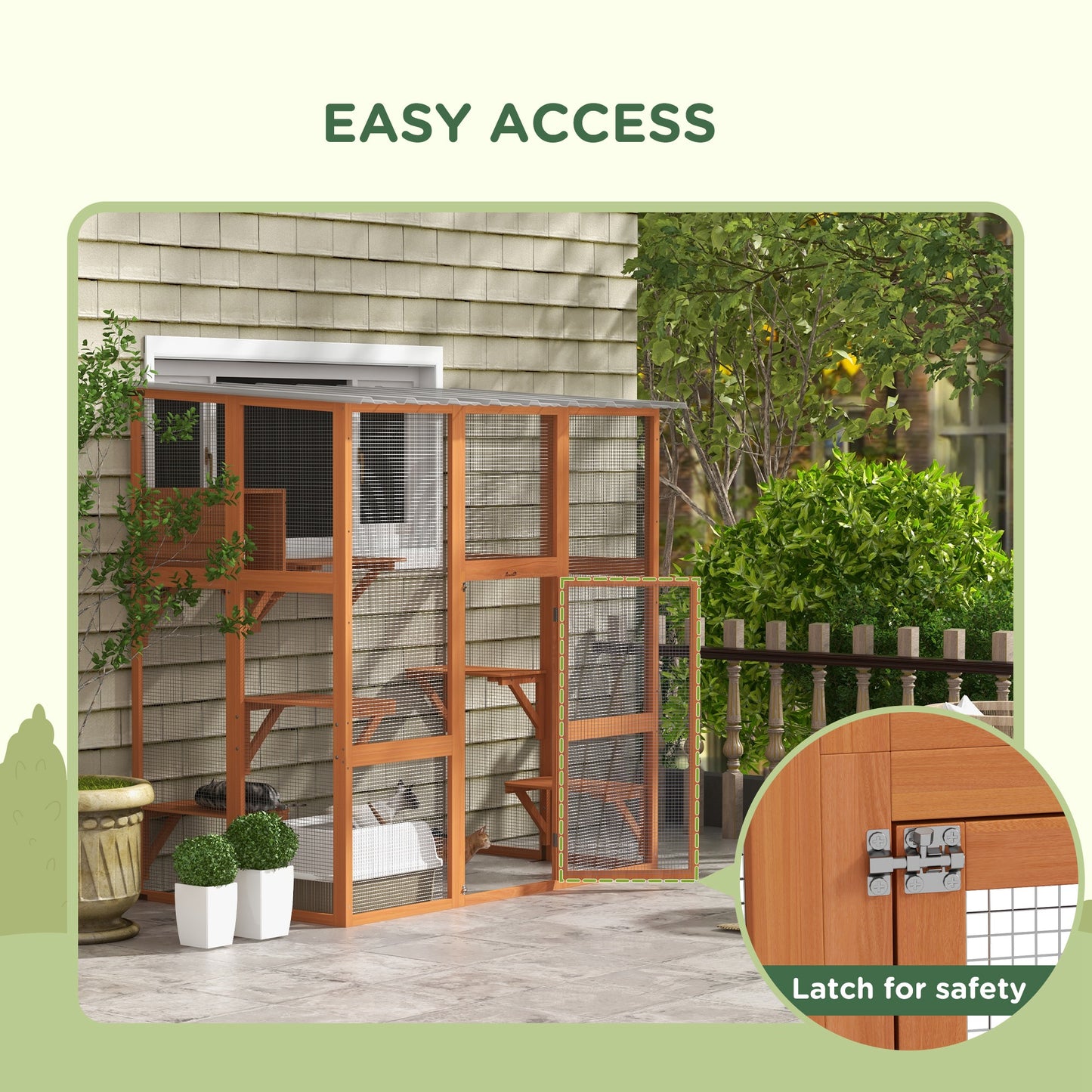 Catio Cat Window Box Outside Enclosure with Bridge Platforms